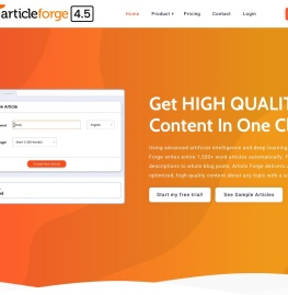 High quality, AI content generator - Article Forge
